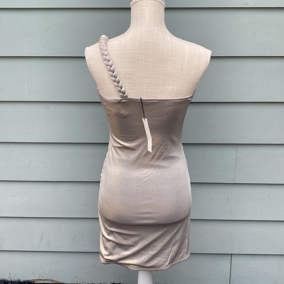 Sky gold snake embellished one shoulder body con cocktail club dress - Picture 5 of 9